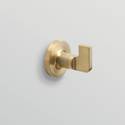 Origins Living Baxter Brushed Brass Robe Hook Lifestyle